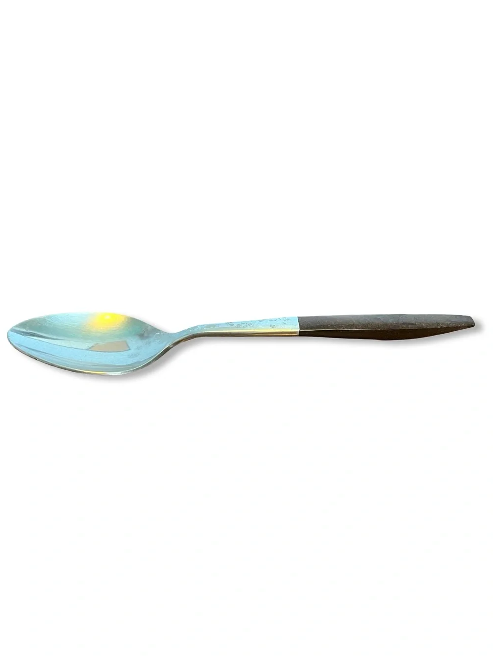MCM Mid-Century Interpur Stainless Steel Spoon Brown Wood Handles Japan Set of 6